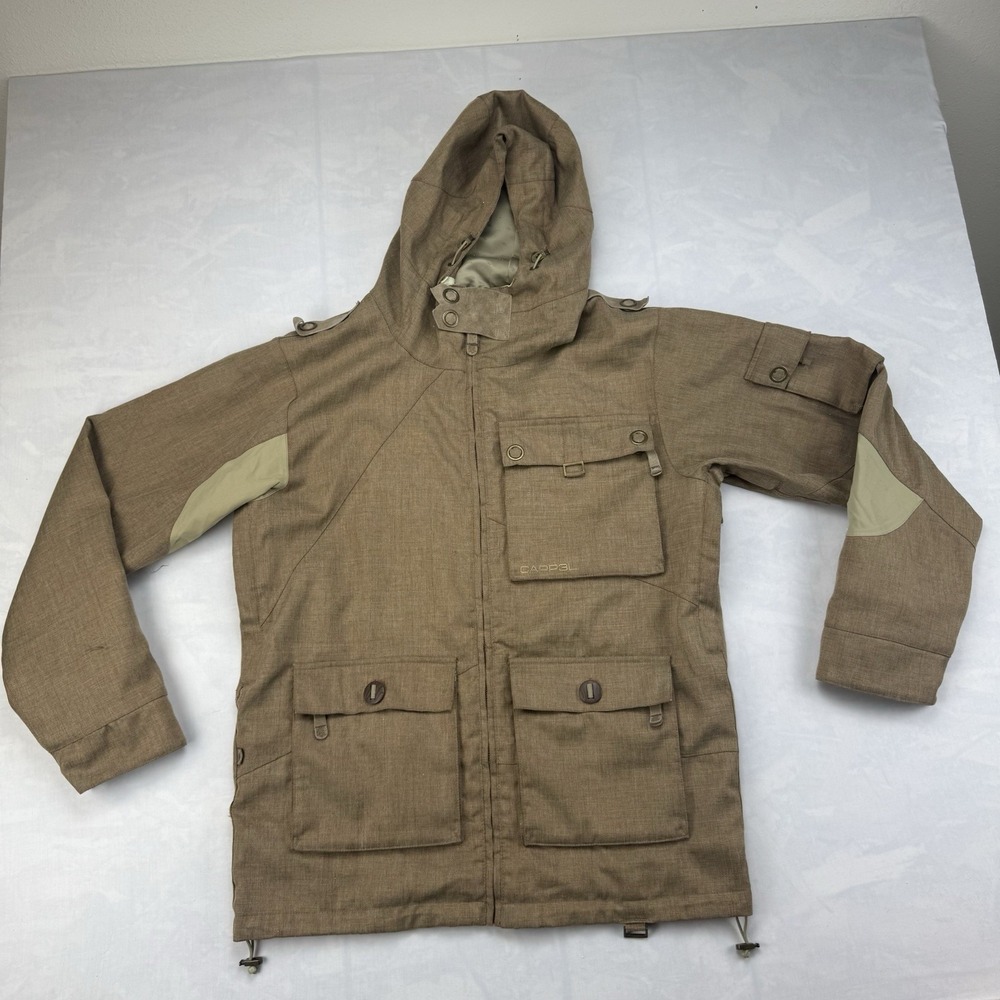 Cappel Ride Snowboards Insulated Snowboard Ski Jacket Tan Brown Hooded SM